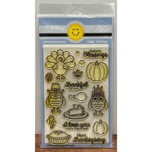 Sunny Studio Clear Stamps Thanksgiving SSCL-116 Harvest HAppiness